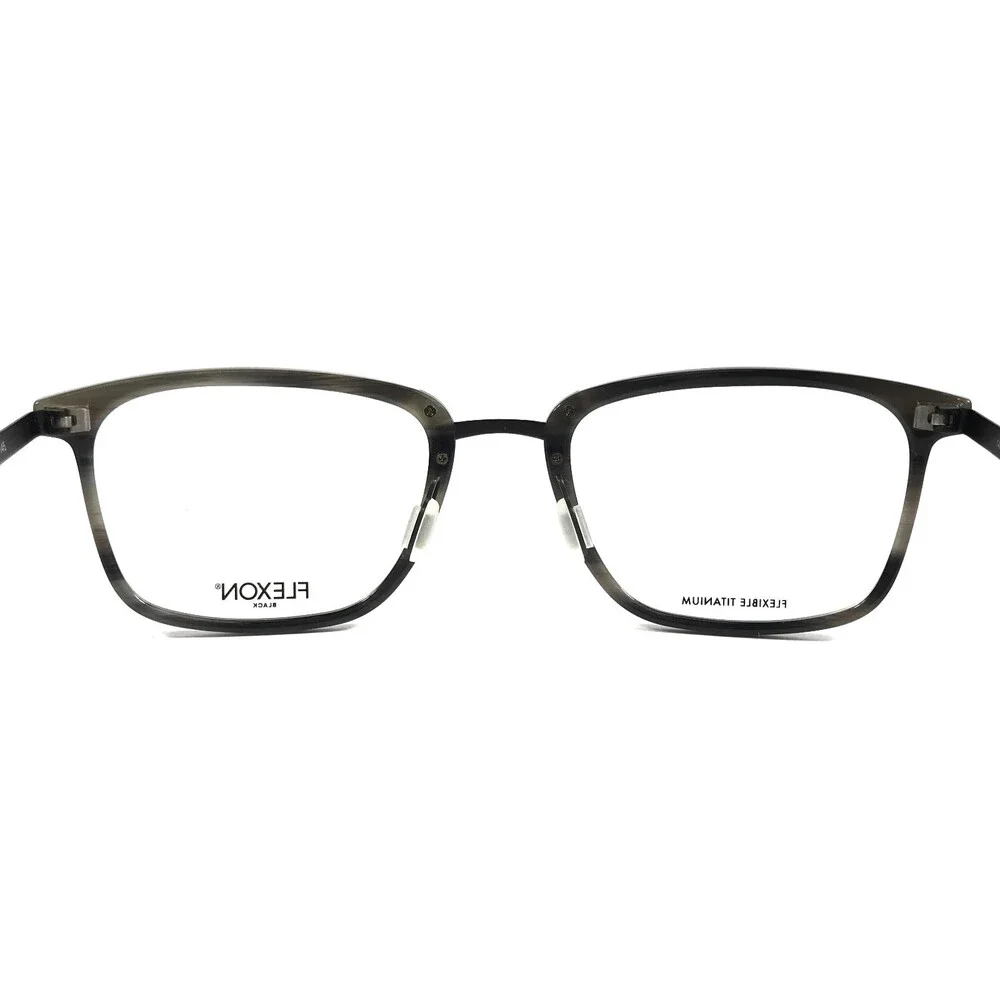 Flexon Eyeglasses Frames B2023 021 Gray Horn Square Full Rim 56-22-145